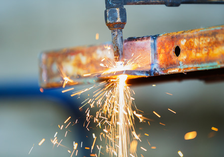 worker adjest acetylene torchの写真素材