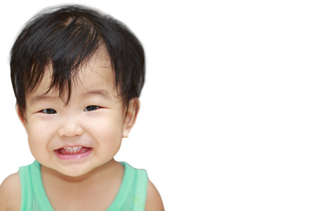 isolate asian kid smile and so happyの写真素材