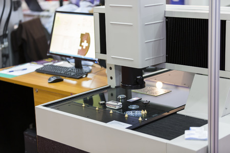 operator inspection high precision part by aotumate vision systemの写真素材