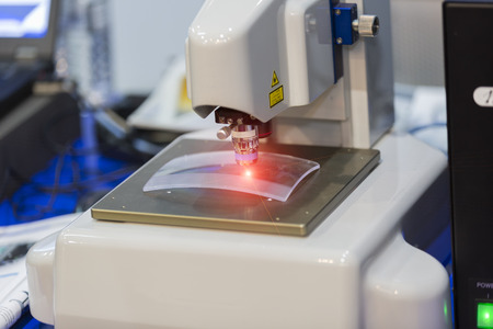 operator inspection high precision part by aotumate vision systemの写真素材