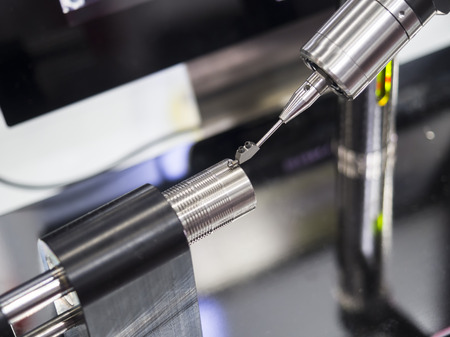 inspection automotive part dimension by contour measuring machineの写真素材