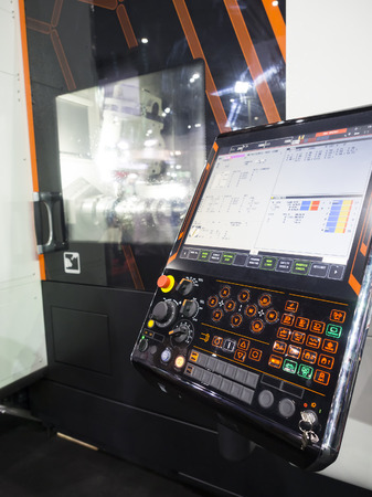 CNC Machine control panel closupの写真素材