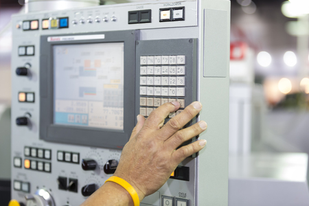CNC Machine control panel closupの写真素材