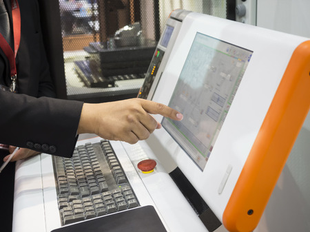 CNC Machine control panel closupの写真素材