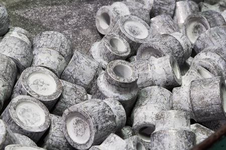 high precision automotive cold forging part manufacturing, lubricant coating process, close die forging processの写真素材