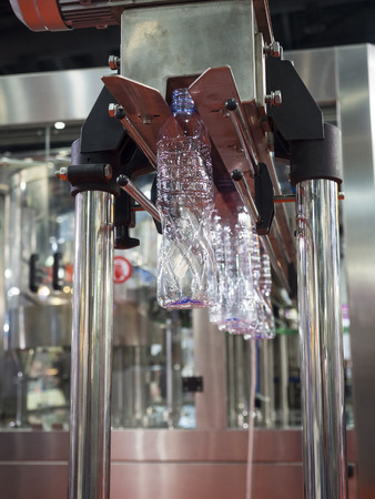 Plastic bottle hot blow manufacturing, bottle blow mold, bottle production machineの写真素材