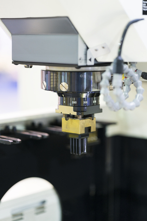 operator use copper EDM electrod to make precision mold and die, Graphite electrodeの写真素材