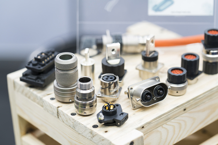 Terminal Connectors for modern machine industry, Quick connect and release terminal connector. VCT wire joint equipment with water proof system.の写真素材