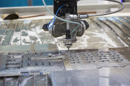 waterjet metal cutting by cnc programingの写真素材