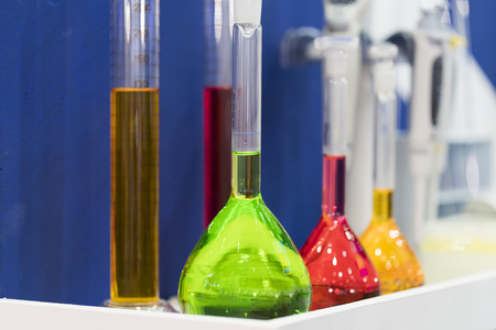 laboratory equipment for research experiment of meical and science engineer. high quality plastic, rubber, glass tool for scientis for develop chemical biology. technology for hospital and healtyの写真素材