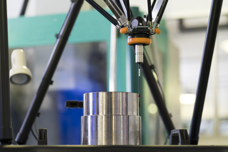 operator inspection aluminum automotive parts by CMM, Dimension inspection for high precision...
