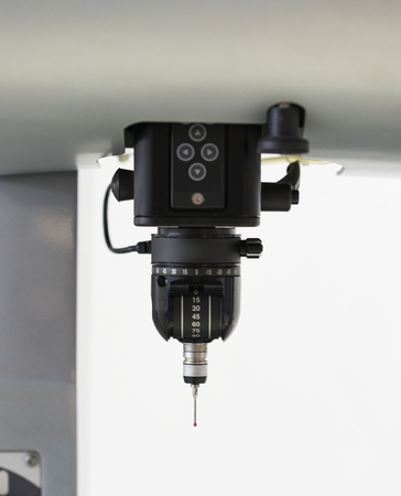 operator inspection aluminum automotive parts by CMM, Dimension inspection for high precision manufacturing process, Automatic check tolerance and geomatric of machining partの写真素材