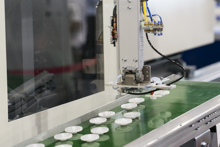 High technology Plastic cup manufacturing industrial, Raw material plastic bottle production, precision plastic hot injection methodの写真素材