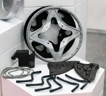 high precision aluminium rubber and plastic automotive part manufacturing by casting and machiningの写真素材