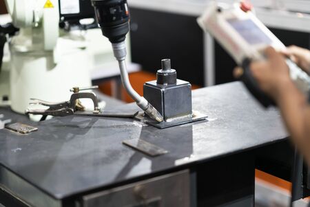 Welding precision part by mig welding process, high technology automatic mig welding, precision welding partの写真素材