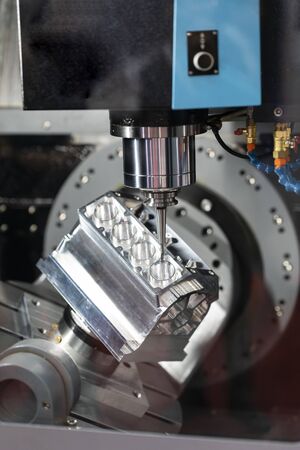 machining precision part by CNC machining center