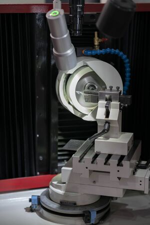High precision carbide cutting tool grinding by CNC automatic grinding machine, High accuracy tool grinding process for industrial use.の写真素材