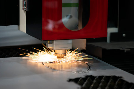 High precision CNC gas  laser cutting metal sheetの写真素材