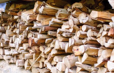 As well put a pile of firewoodの写真素材