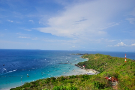 View of the mountains on the coast of Thailand の写真素材