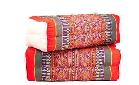 Rectangle pillow Thai style on white background.の写真素材