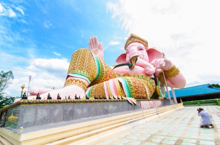 The faith and belief are pink Ganesha. Public placeの写真素材