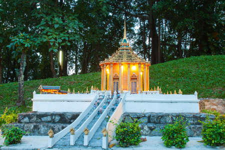 Wat thai is reproduced to mini size in mini siam, Thailand.のeditorial素材