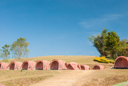 Tent camping at Phu samerdown park of thailandの写真素材