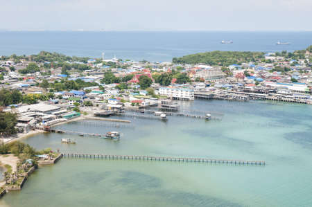 Fishing village near the sea of Thailandの写真素材