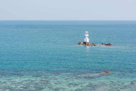 Lighthouse on the Ocean and blue seaの写真素材