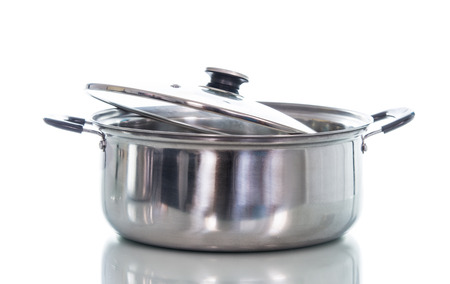 Non stick sauce pan isolate on over white backgroundの写真素材
