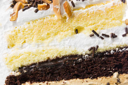 Chocolate cake texture isolated on over white background