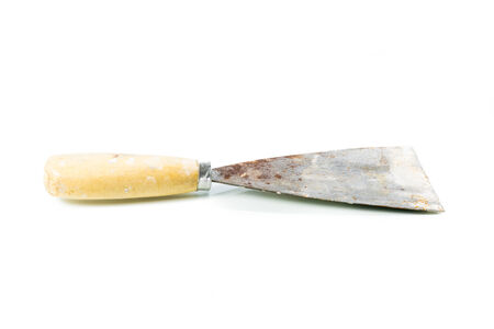 Old trowel isolated on over white backgroundの写真素材
