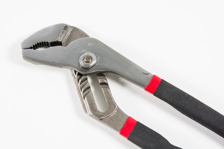 Closeup pliers isolate on over white background