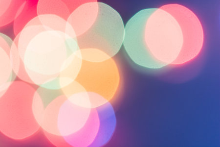 Colorful circles of bokeh light abstract texture background
