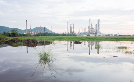 Industrial plant power station and the sun lightの写真素材