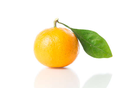 Orange fruit isolated on over white backgroundの写真素材