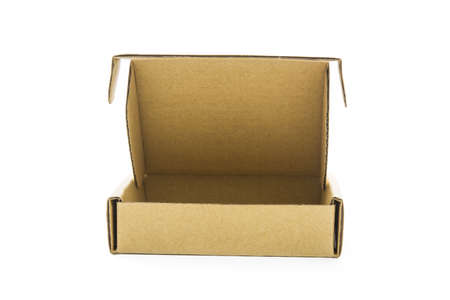 Cardboard brown box isolate on over white background