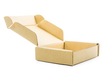 Cardboard brown box isolate on over white background