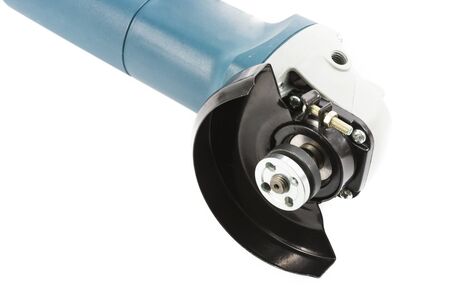 Electric blue grinder not grinding blade isolate on over white backgroundの写真素材
