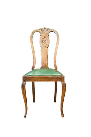 classic wooden chair isolated on over white backgroundの写真素材