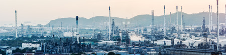 Light of petrochemical industry power station on sunset of Thailandの写真素材
