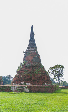 Travel old temple in ayutthaya of Thailandの写真素材
