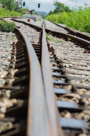 Railway track, railroad junction traffic of Thailandの写真素材