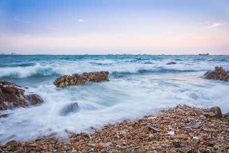 beautiful sunset in the sea and rageの写真素材