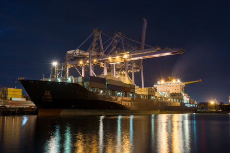 Trade asia port while load the job of Thailandの写真素材