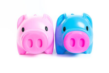 Piggy bank isolated on over white backgroundの写真素材