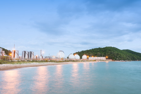 LPG gas industrial storage sphere tanks at asia Thailandのeditorial素材