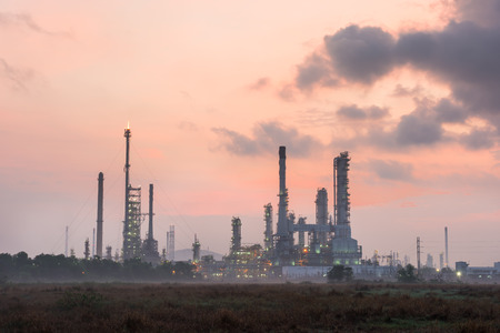 Oil refinery power station at sunshine at Chonburi of Thailandのeditorial素材
