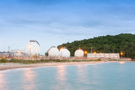 LPG gas industrial storage sphere tanks at asia Thailandのeditorial素材